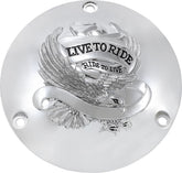 Drag Specialties Live To Ride Derby Cover Chrome 3 Hole Transmission Covers Drag Specialties