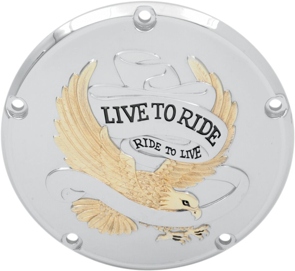 Drag Specialties Derby Cover Ltr 5 H Gold TRANSMISSION COVERS Drag Specialties