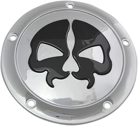 Drag Specialties Cover Derby Split Skull 5 Hole Chrome Transmission Covers Drag Specialties