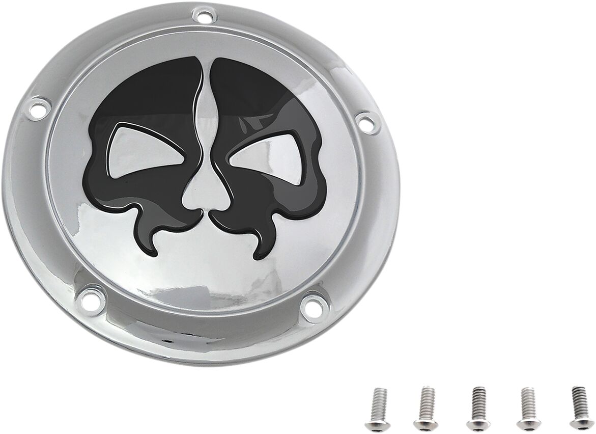 Drag Specialties Cover Derby Split Skull 5 Hole Chrome Transmission Covers Drag Specialties