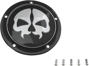 Drag Specialties Cover Derby Split Skull 5 Hole Black Transmission Covers Drag Specialties