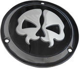 Drag Specialties Cover Derby Split Skull 3 Hole Black Transmission Covers Drag Specialties