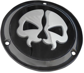 Drag Specialties Cover Derby Split Skull 3 Hole Black Transmission Covers Drag Specialties
