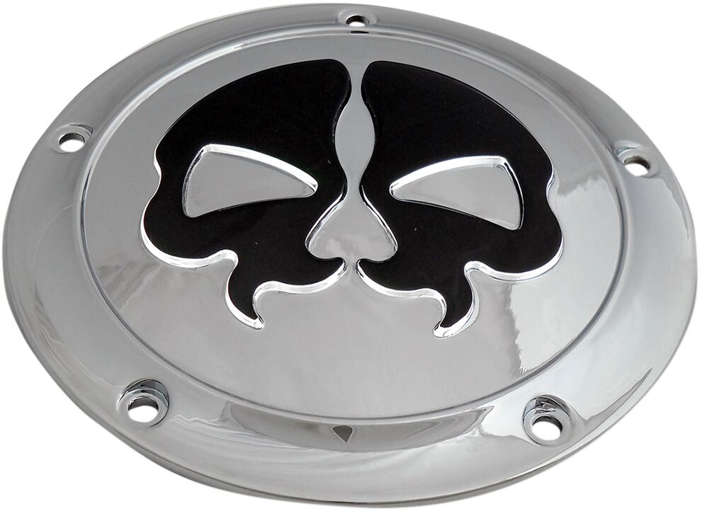 Drag Specialties Cover Derby Split Skull 5 Hole Chrome Transmission Covers Drag Specialties