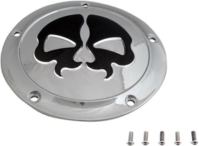 Drag Specialties Cover Derby Split Skull 5 Hole Chrome Transmission Covers Drag Specialties