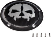 Drag Specialties Cover Derby Split Skull 5 Hole Black Transmission Covers Drag Specialties