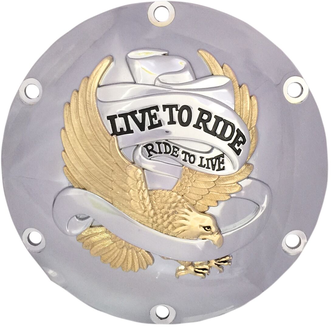 Drag Specialties Cvr Drby Ltr Gld 04 22 Xl TRANSMISSION COVERS Drag Specialties