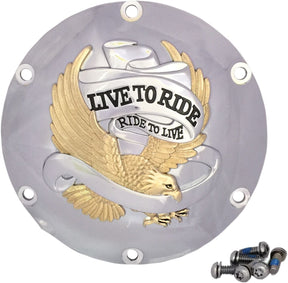 Drag Specialties Cvr Drby Ltr Gld 04 22 Xl TRANSMISSION COVERS Drag Specialties