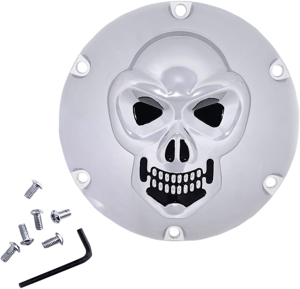 Drag Specialties Cvr Drby Skl Chr 04 22 Xl TRANSMISSION COVERS Drag Specialties