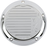 Thrashin Supply Co. Finned 5 Hole Derby Cover, Chrome - Milwaukee 8 Touring Transmission Covers Thrashin Supply Co.