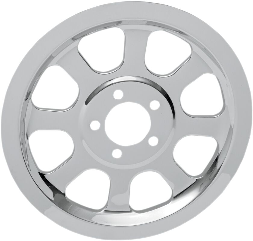 Drag Specialties Rear Belt Pulley Cover Chrome Rear Drive Pulleys & Parts Drag Specialties