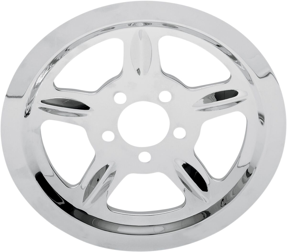 Drag Specialties Rear Belt Pulley Cover Chrome Rear Drive Pulleys & Parts Drag Specialties