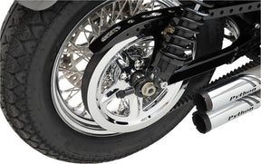 Drag Specialties Rear Belt Pulley Cover Chrome Rear Drive Pulleys & Parts Drag Specialties