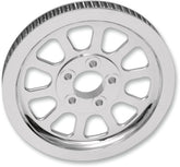 Drag Specialties Rear Belt Pulley 10 Spoke Chrome 66 T Rear Drive Pulleys & Parts Drag Specialties
