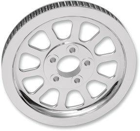 Drag Specialties Rear Belt Pulley 10 Spoke Chrome 66 T Rear Drive Pulleys & Parts Drag Specialties