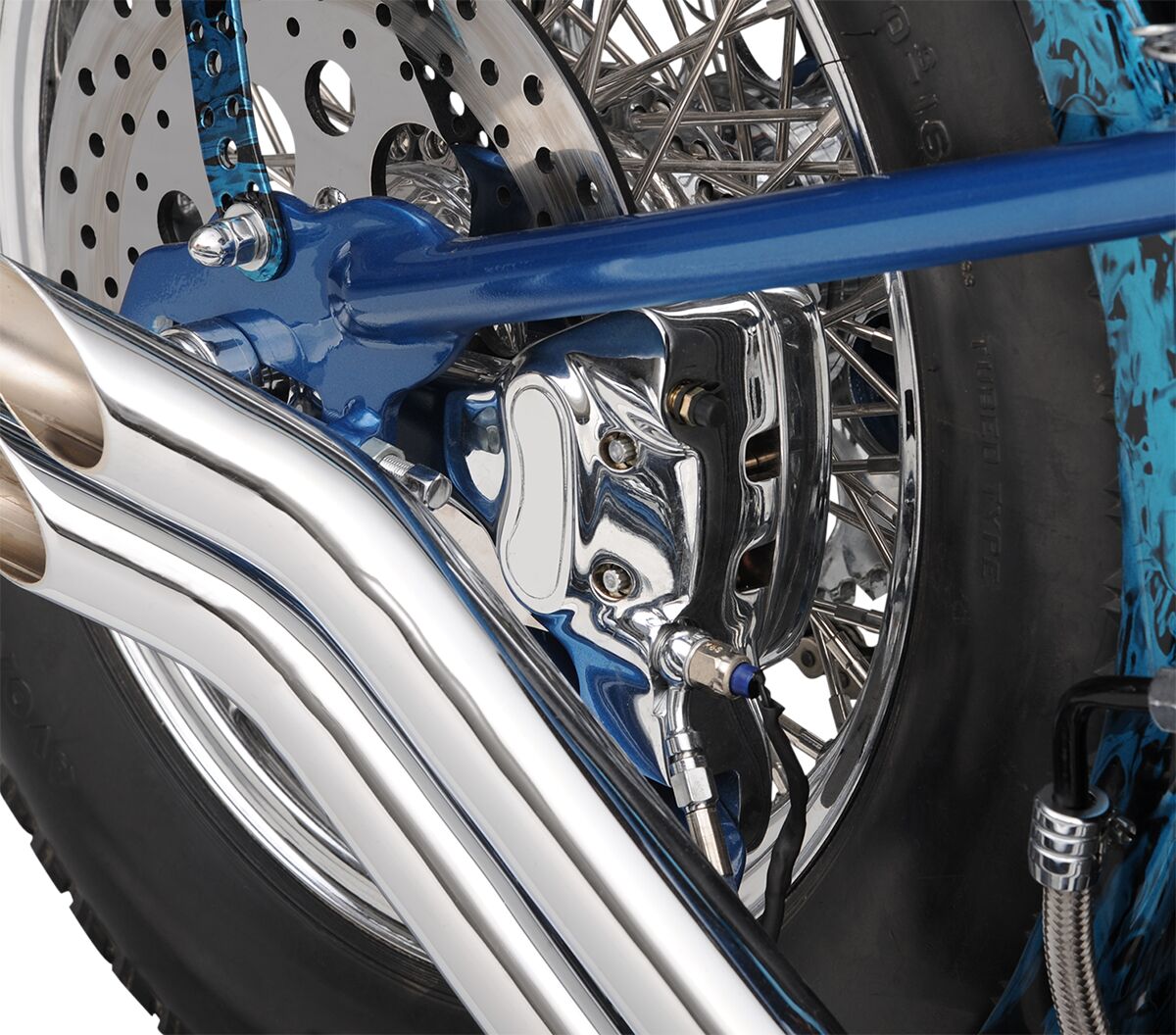 Drag Specialties Brake Caliper Rear 4 Piston Chrome Brake Caliper Kits Drag Specialties