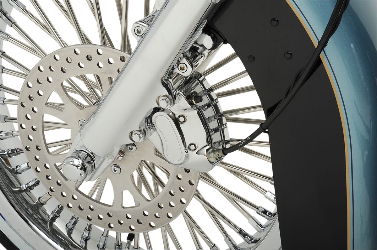 Drag Specialties Brake Caliper Front/Left 4 Piston Chrome Brake Caliper Kits Drag Specialties