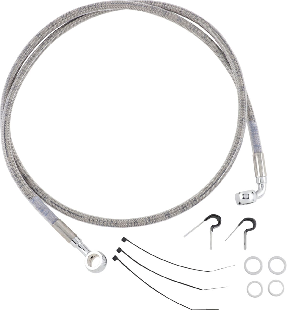 Drag Specialties Frt Brake Line 97 07 Flsts BRAKE LINES-HOSES-STAINLESS ST Drag Specialties