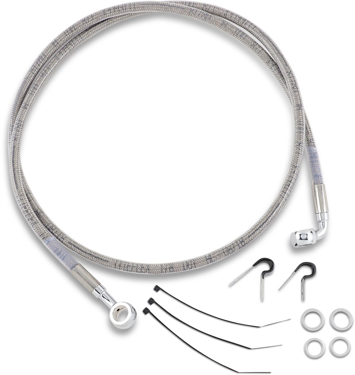 Drag Specialties Frt Brake Line 97 07 Flsts BRAKE LINES-HOSES-STAINLESS ST Drag Specialties