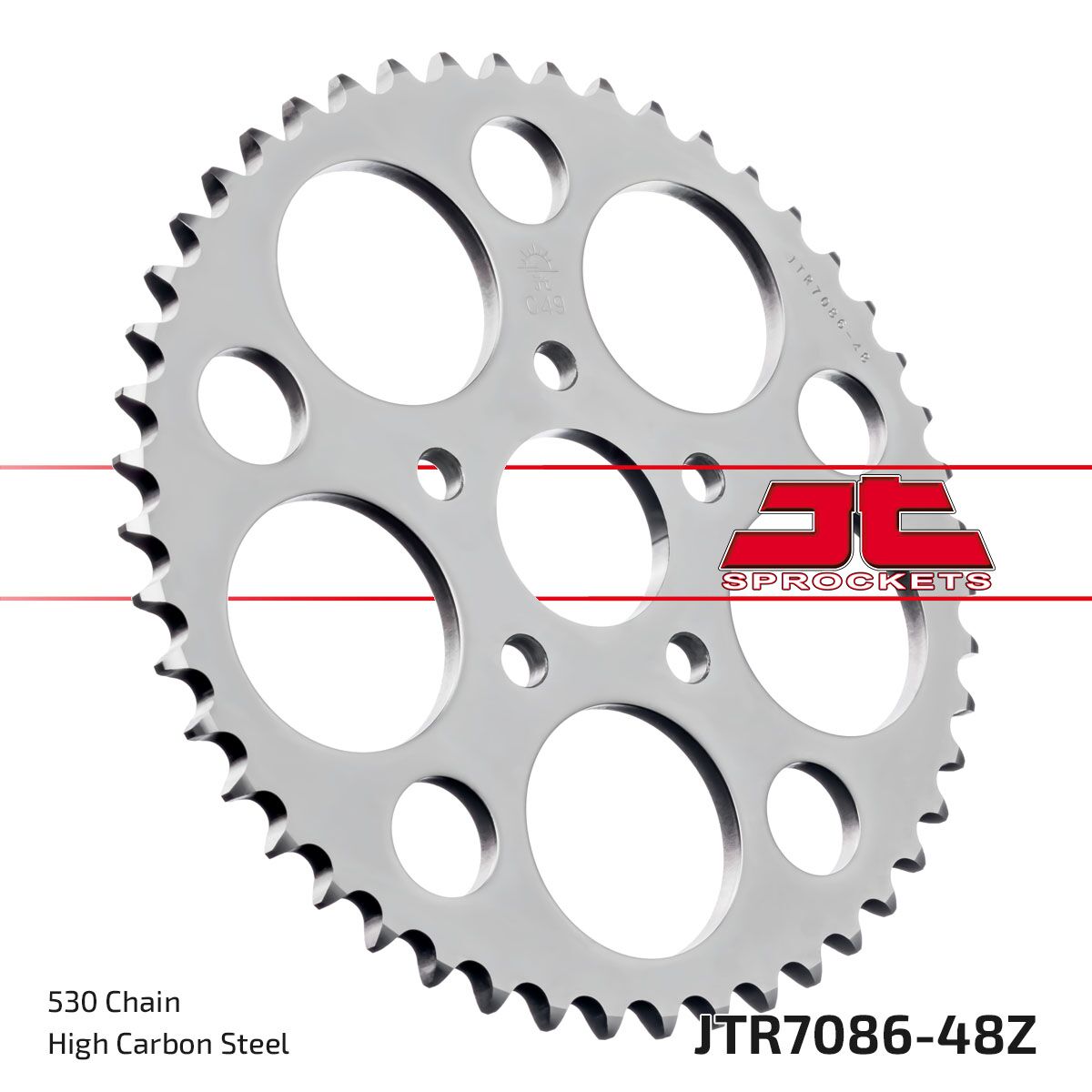 Jt Sprockets Jtr7086.48 Z Rear Replacement Sprocket 48 Teeth 530 Pitch Natural C49 High Carbon Steel Jt Sprockets