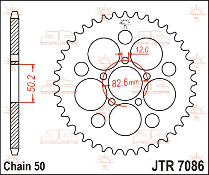 Jt Sprockets Jtr7086.48 Z Rear Replacement Sprocket 48 Teeth 530 Pitch Natural C49 High Carbon Steel Jt Sprockets