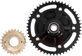 Trask Performance 25-54 Tooth Trask FL Cush Drive Conversion Kit, Black - 09-24 Touring Chain Conversion Rear Sprockets Trask Performance