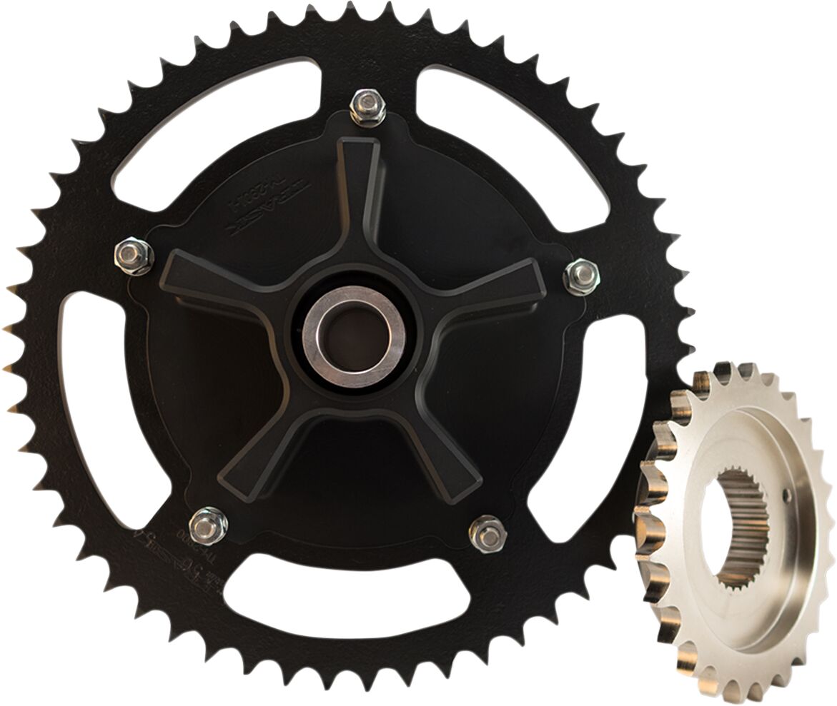 Trask Performance 25-54 Tooth Trask FL Cush Drive Conversion Kit, Black - 09-24 Touring Chain Conversion Rear Sprockets Trask Performance