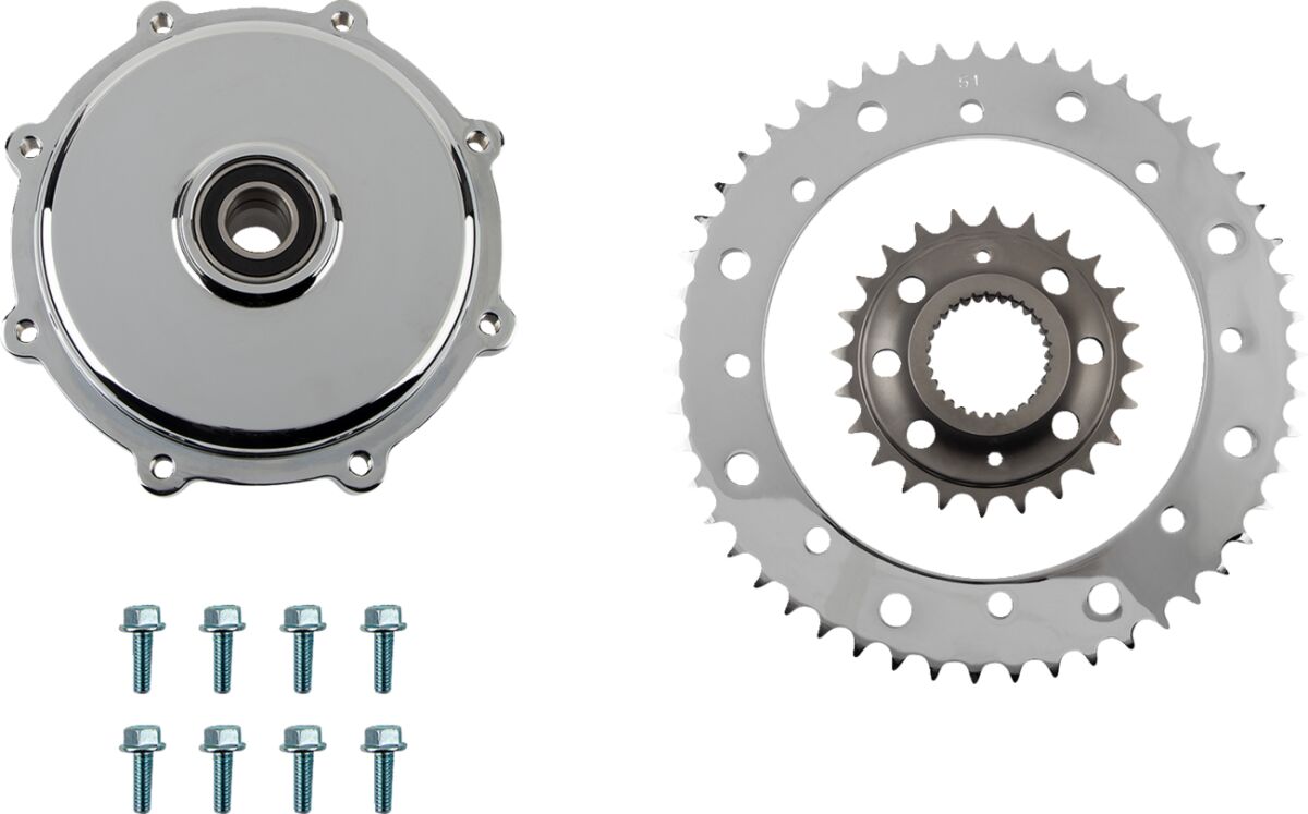 Drag Specialties Conversion Sprocket Kit Chrome Drive Chain & Sprocket Kits Drag Specialties