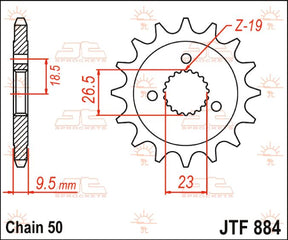 Jt Sprockets Jtf884.21 Front Replacement Sprocket 21 Teeth 530 Pitch Natural Chromoly Steel Alloy Countershaft Sprockets Jt Sprockets