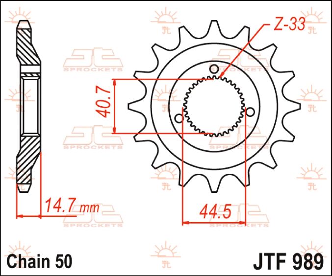 Jt Sprockets Jtf989.21 Front Replacement Sprocket 21 Teeth 530 Pitch Natural Chromoly Steel Alloy Countershaft Sprockets Jt Sprockets