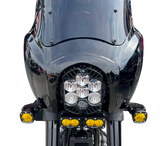 A10 Moto T Sport Modular Lp6 Mounting System For Softails, Dynas And Low Rider S Lighting Combo Kit 127095 A10 Moto Metripac White Driving/Combo - Amber Backlight