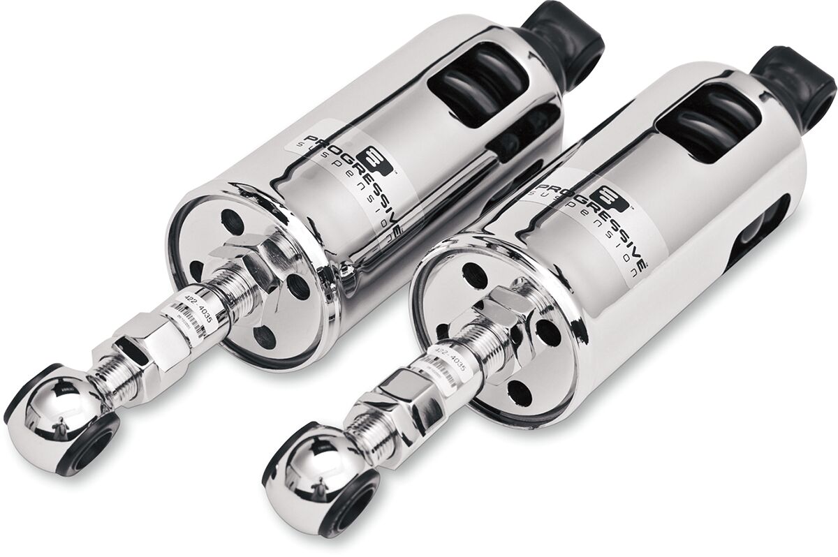 Progressive Suspension 422 Standard Series Rear Shocks, Chrome - 89-99 Softail Shock Absorbers Progressive Suspension