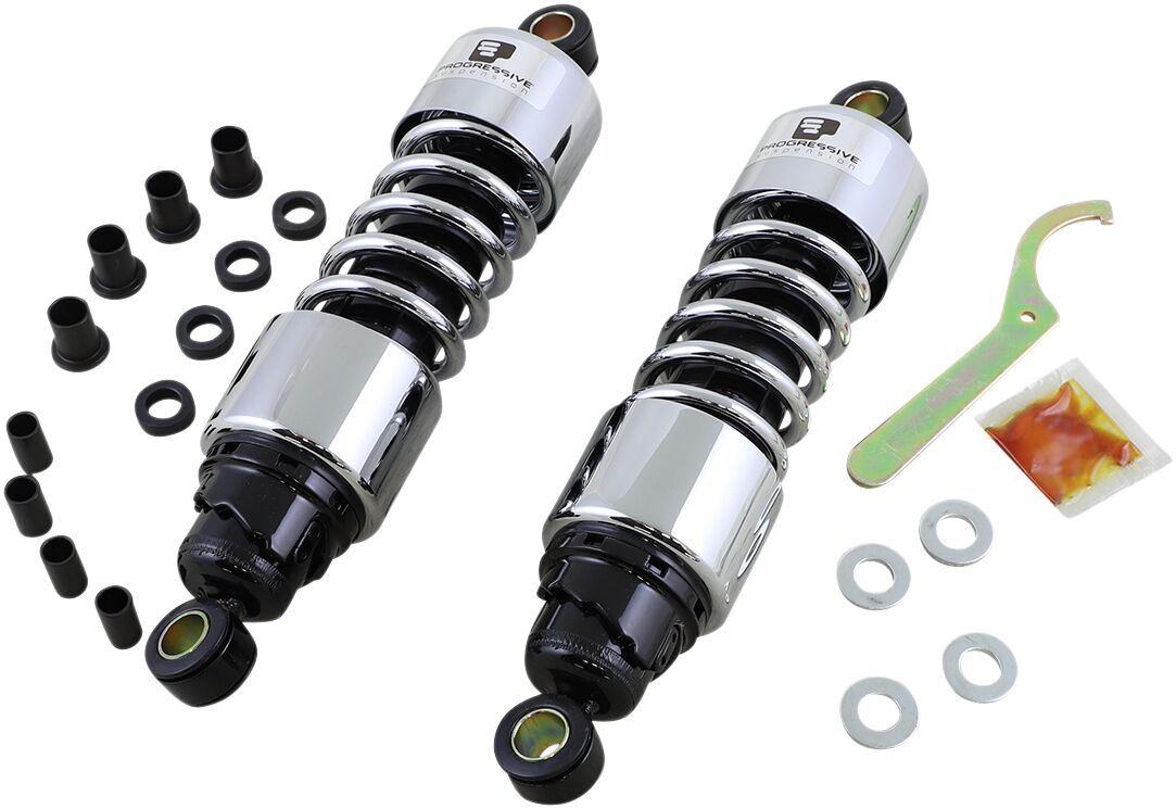 Progressive Suspension 412 Series American Tuned Gas Shocks Chrome 11.5" Progressive Suspension Default Title