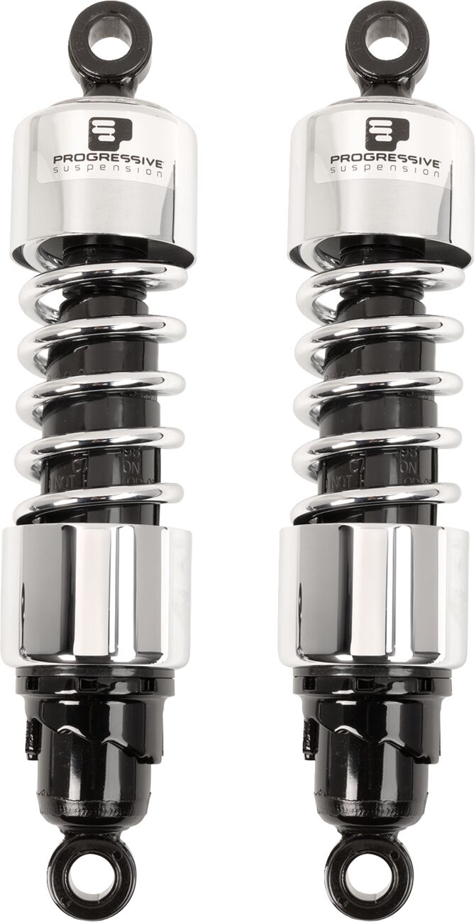 Progressive Suspension 412 Standard Series Rear Shocks 12", Chrome - 03+ Touring Shock Absorbers Progressive Suspension