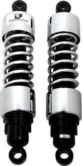 Progressive Suspension 412 Standard Series Rear Shocks With Covers 13", Chrome - 03+ Touring Shock Absorbers Progressive Suspension