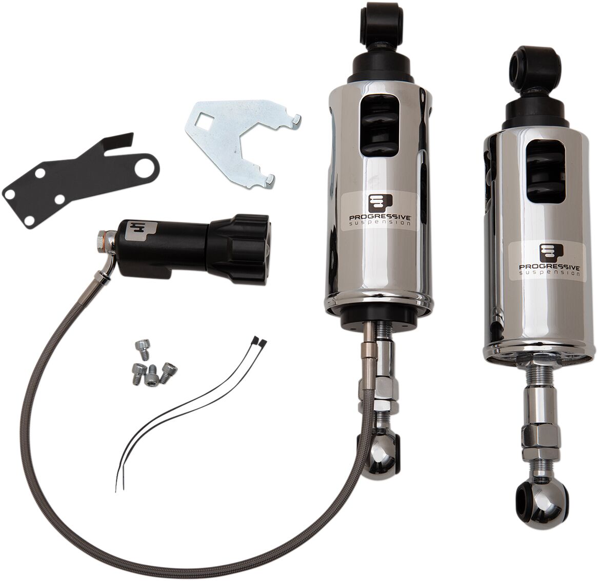 422 Heavy Duty Series Rear Shocks With Remote Adjustable, Chrome - 89-99 Softail Rear Shocks Progressive Suspension Default Title