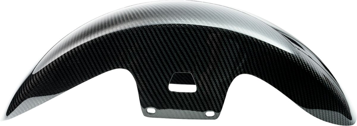 Slyfox Front Fender Mid Length, Carbon Gloss - Dyna & 18+ Softail & Touring & Trike Fenders Slyfox