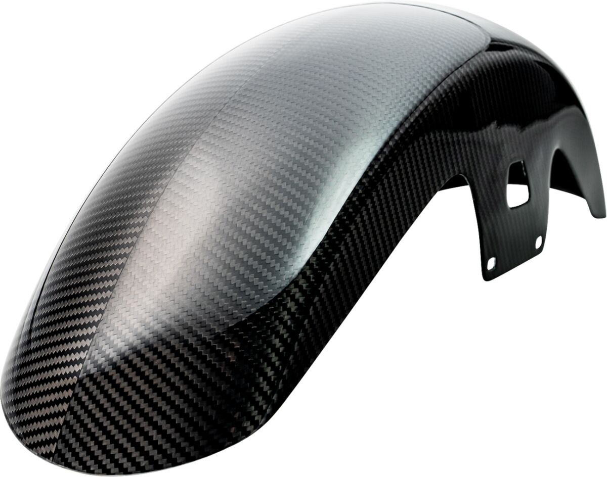 Slyfox Front Fender Mid Length, Carbon Gloss - Dyna & 18+ Softail & Touring & Trike Fenders Slyfox