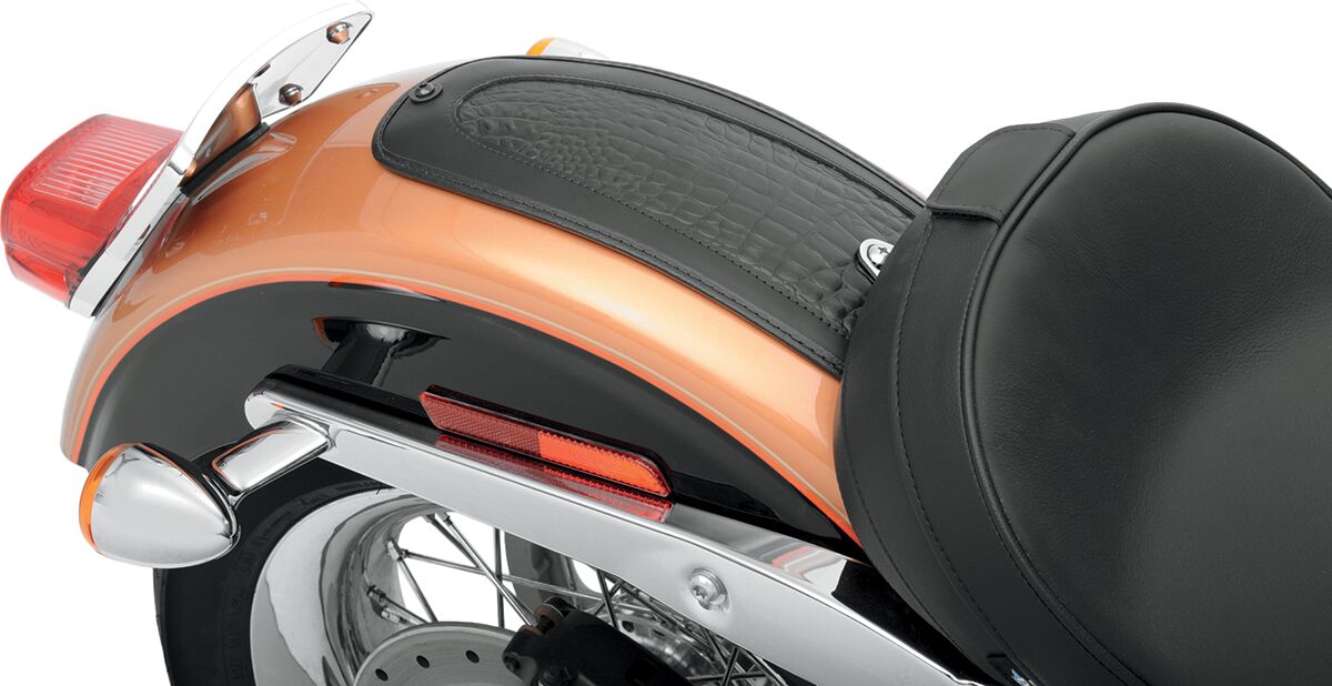 Drag Specialties Seats Fender Protector Fender Skins Rear Gator Leather Black Fenders Dress Up Parts Drag Specialties