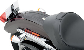 Drag Specialties Seats Fender Protector Fender Skins Rear Flame Stitch Vinyl Black Fenders Dress Up Parts Drag Specialties