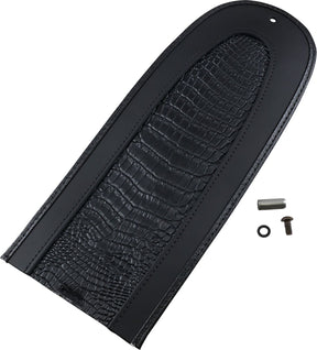 Drag Specialties Seats Fender Skin, Embossed Faux Gator Leather Center - 00-10 Softail Fenders Dress Up Parts Drag Specialties