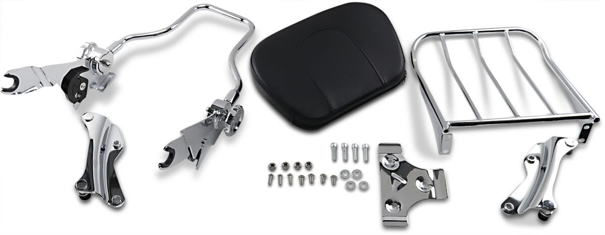 Rivco Products Luggage Rack Backrest Quick Detach Chrome Sissy Bars Rivco Products
