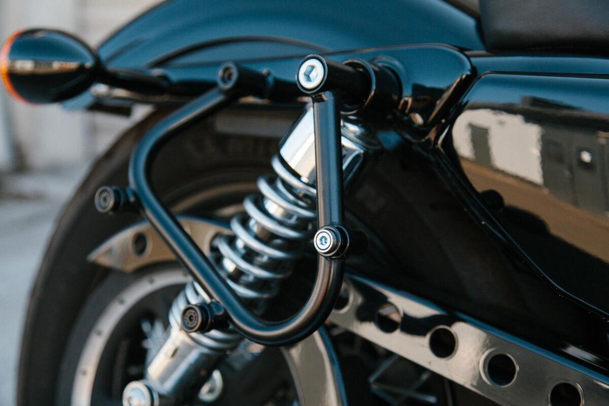 Sw Motech Side Carrier Slc Left Black Harley Sportster Models Luggage Racks Sw Motech