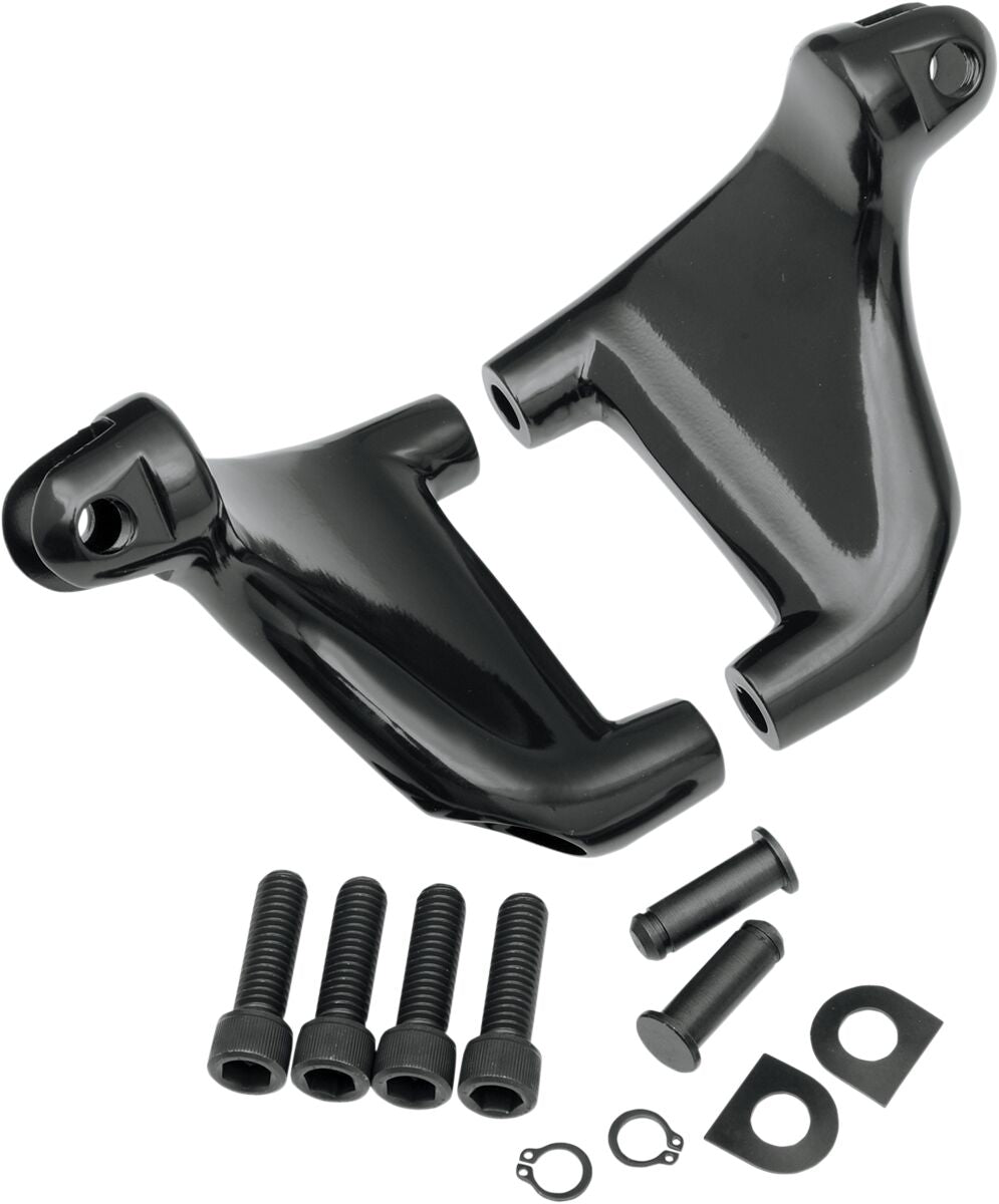 Drag Specialties Passenger Footpeg Mount Kit Black Foot Pegs Drag Specialties
