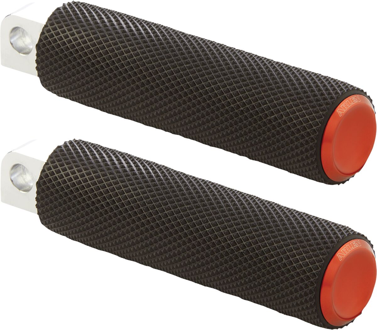 Arlen Ness Footpegs Knurled Orange FOOTPEGS + PARTS Arlen Ness