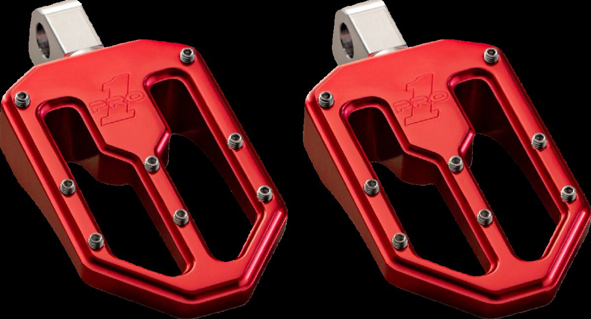 Pro One Perf.Mfg. Peg Red Moto V1 Male Mnt FOOTPEGS + PARTS Pro One Perf.Mfg.
