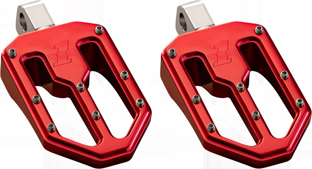 Pro One Perf.Mfg. Peg Red Moto V1 Male Mnt FOOTPEGS + PARTS Pro One Perf.Mfg.