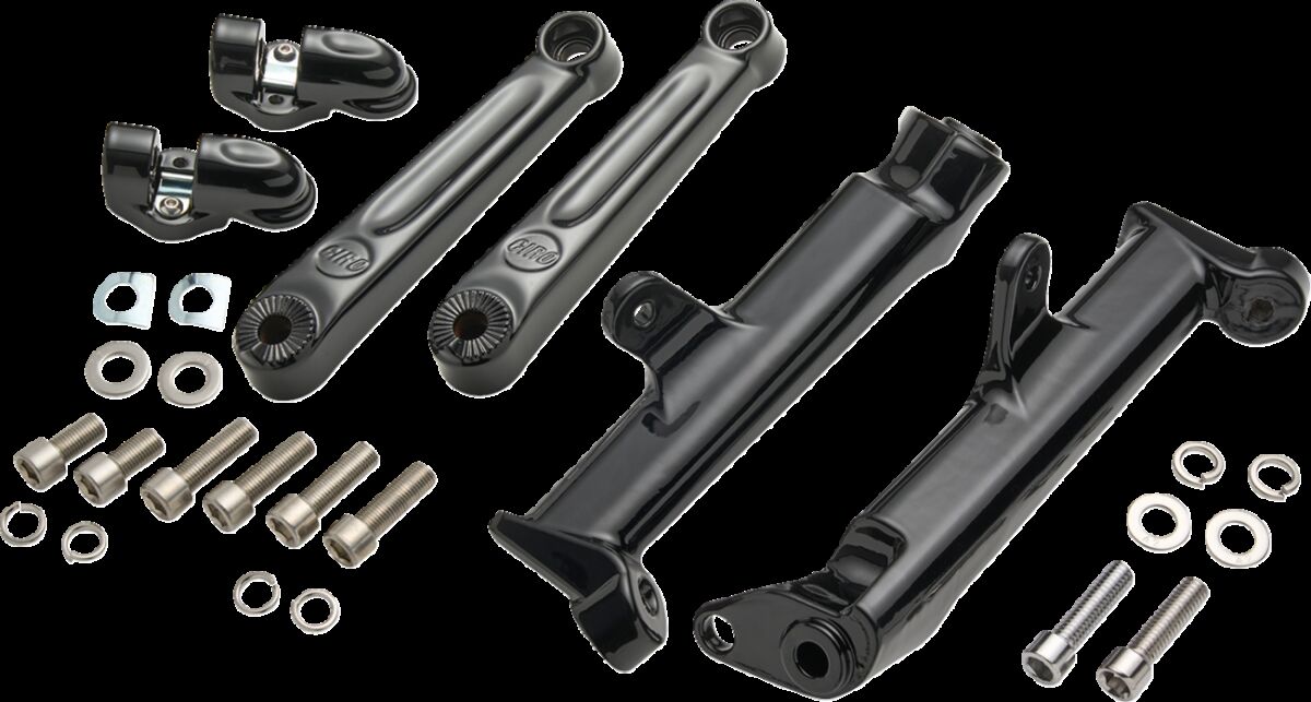 Ciro Frame Mounted Adjustable Highway Peg Mount Black Extended Foot Pegs Ciro