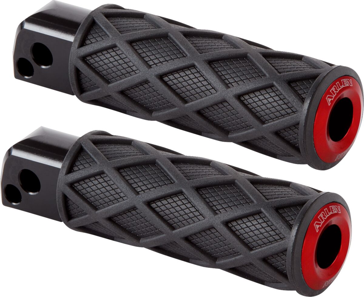 Arlen Ness Diamond Footpegs, Red - 18+ Softail (Rear) Foot Pegs Arlen Ness
