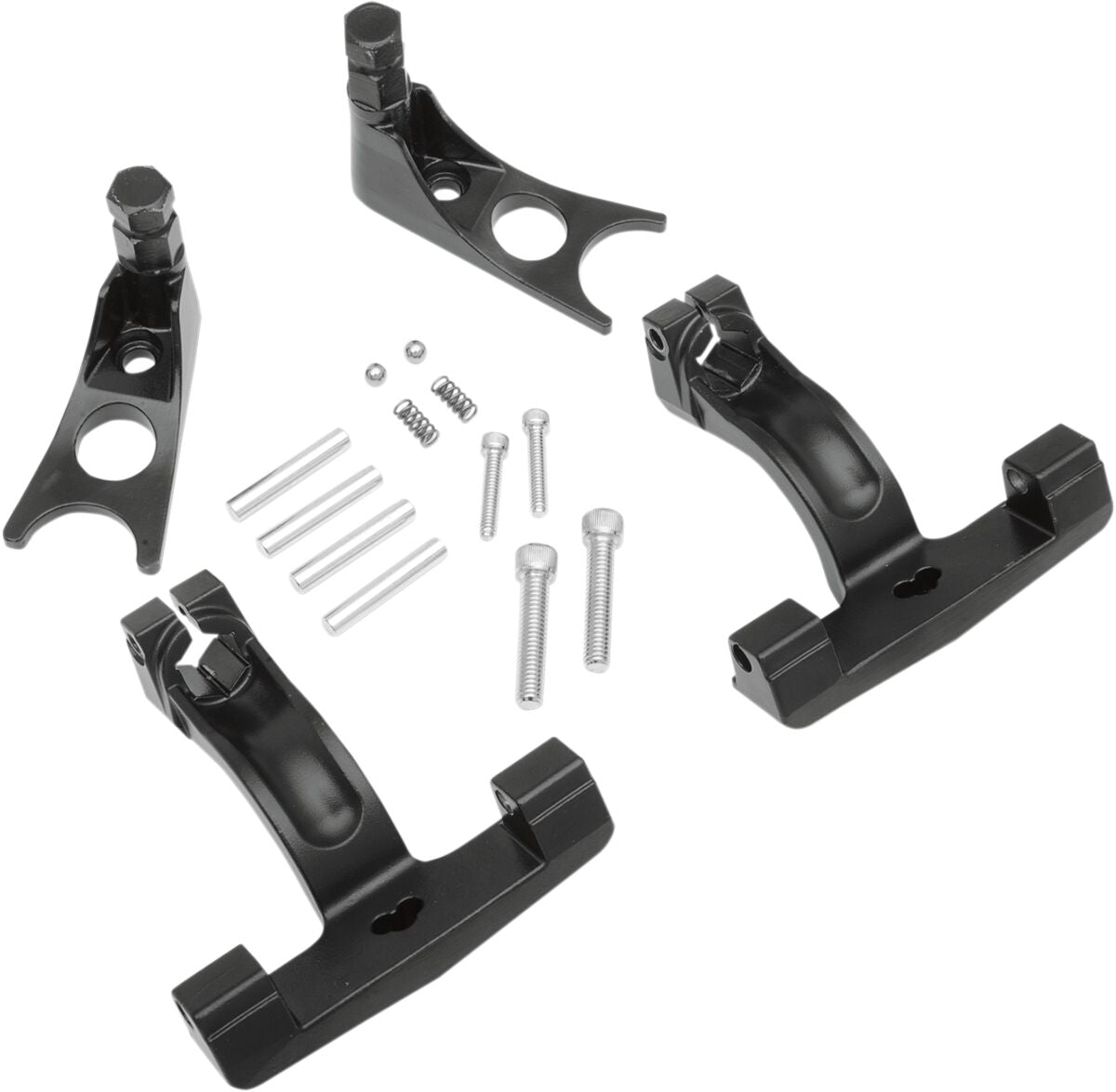 Drag Specialties Passenger Floorboard Mount Kit Black Softail 00 07 Floorboards & Parts Drag Specialties